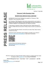 Notice of Road Closure 